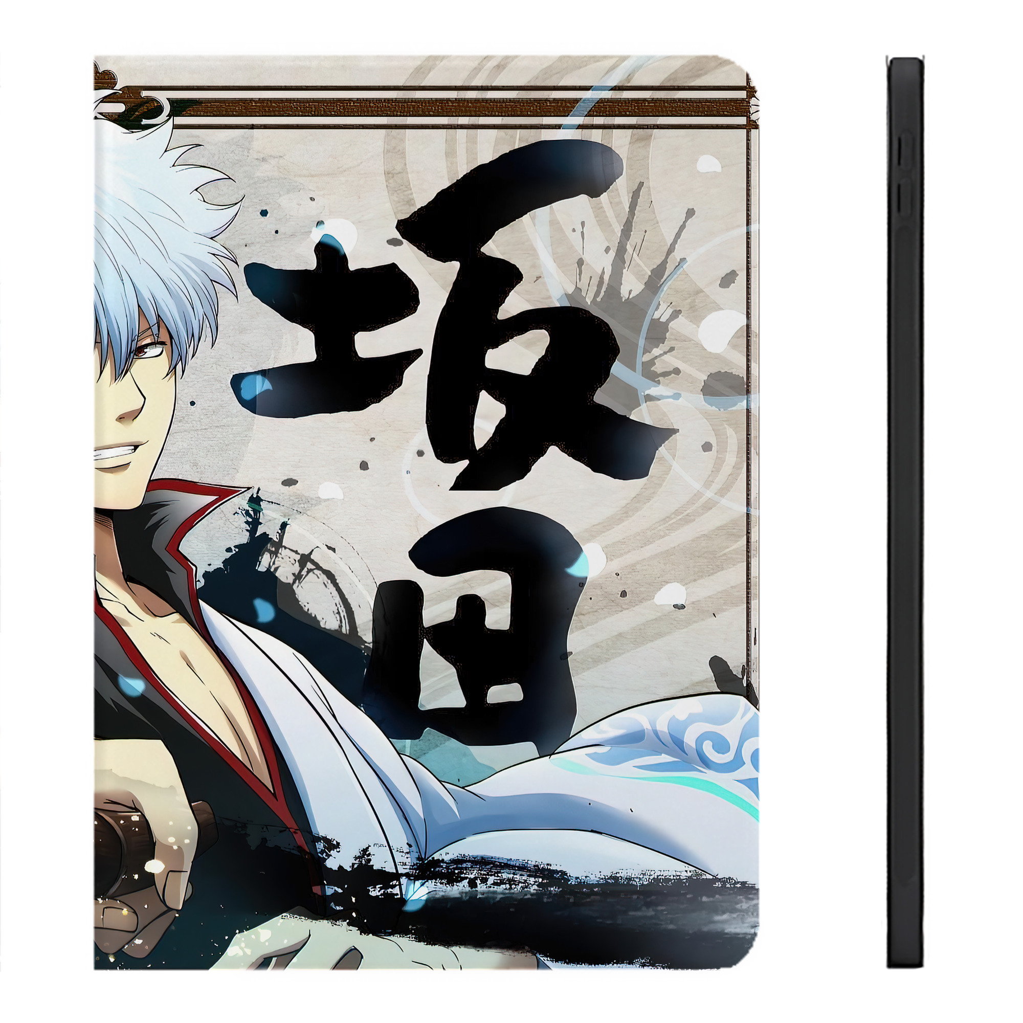 （画像用） ぎんたま 坂田銀時（さかたぎんとき） 神楽 志村新八（しむら しんぱち） GINTAMA Sakata Gintoki Kagura Shimura Shinpachi IPadケース ペンホルダー付き ブックスタイルデザイン
